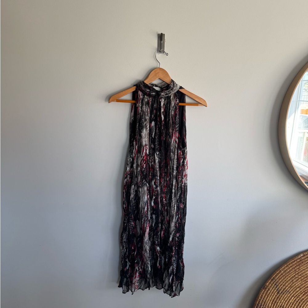 Lori M Chic Black and Red Midi dress